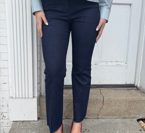 LUISA CERANO - Denim Raw Hem Pant in Denim Navy