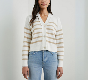 Rails - Geneva Cardigan in Sand Stripe