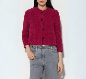 Luisa Cerano - Boucle Short Jacket in Berry Pink