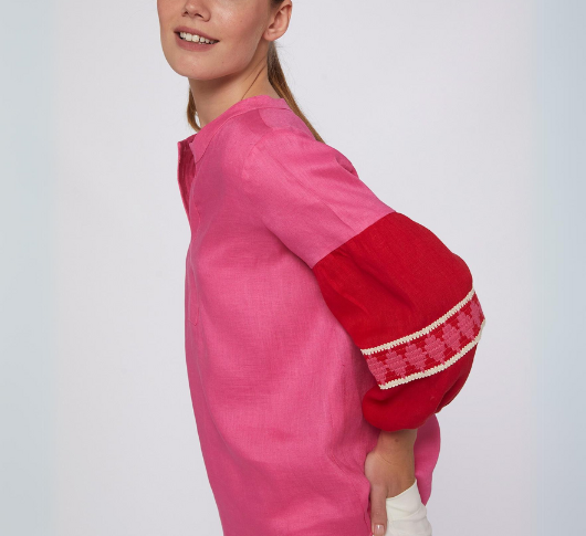 Vilagallo - Kaya Linen Shirt in Pink