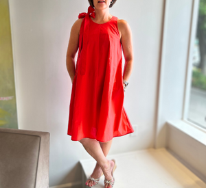 MeiMeiJ - Cotton Swing Dress in Red
