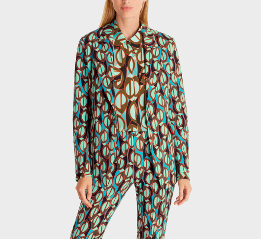 
            
                Load image into Gallery viewer, Marc Cain - Graphic Booster Blazer in Soft Malachite
            
        