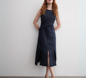 Iris Setlakwe - Crossover Waist Dress in Navy