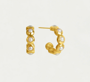 Dean Davidson Design - Eternity Huggie Hoops in Pearl and Gold