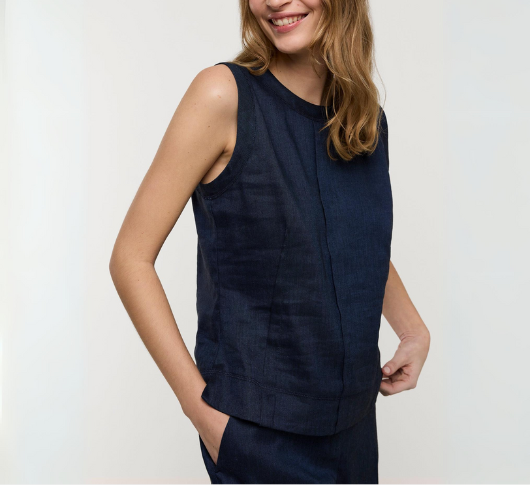 Summum - Sleeveless Linen Blend Top