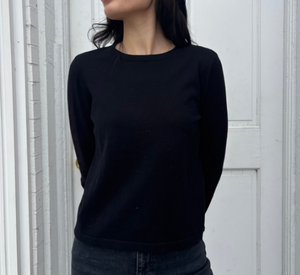 Rails - Cotton-Cashmere Blend Long Sleeve Tee in Black