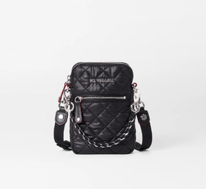 MZ Wallace - Micro Crosby Quilted Crossbody Bag in Black