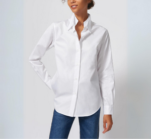 Kal Rieman - Double Collar Shirt in White Stripe