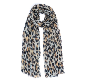 
            
                Load image into Gallery viewer, Echo - Leopard Crinkle Wrap Scarf
            
        