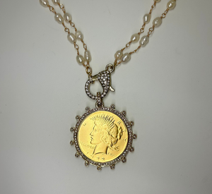 Elisabeth Pohle - Lady Liberty Coin Necklace in Gold