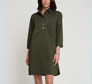 Hinson Wu - 3/4 Sleeve Button Back Dress in Oregano