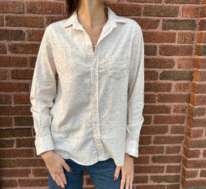 Frank & Eileen - Relaxed Button Down with Confetti Print in Cream