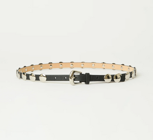 B-Low The Belt - Ames Leather Stud Disc Belt in Black and Silver