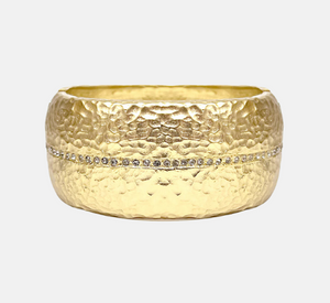 Tat2 Designs - Wide Bastone Bangle in Gold
