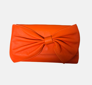 M.ANDONIA - Flirt Bow Clutch in Red Orange