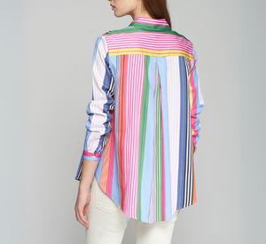 Vilagallo - Cotton Multi Color Stripe Blouse