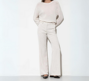 Luisa Cerano - Light Weight Flare Corduroy Pants in Eggshell