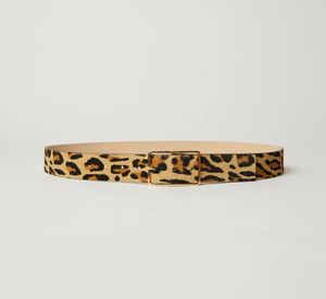 B-Low the Belt - Milla Calf Hair Leopard Belt in Beige, Brown, Black, and Gold