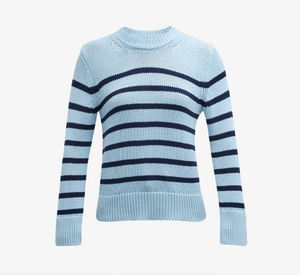 Rails - Alise Striped Cotton Sweater in Sky/Navy