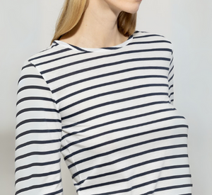 LUISA CERANO - Long sleeve Striped Top in Navy and White