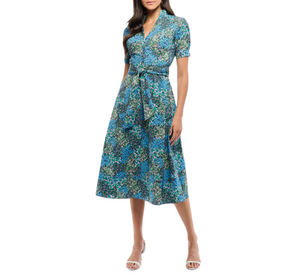 Shoshanna - Analisa Short Sleeve V-Neck Floral Print Dress