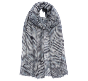 Echo - Hazy Wavy Print Scarf in Black