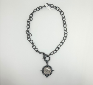 Elisabeth Pohle - Buffalo Coin Necklace in Gunmetal