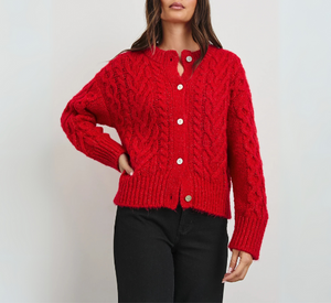 Rails - Amelie Cable Cardigan in Scarlet