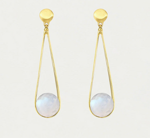 Dean Davidson Design - Mini Ipanema Small Long Drop Earrings in Moonstone and Gold