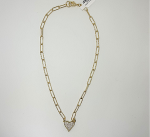 Elisabeth Pohle - Heart Choker Chain Necklace in Gold