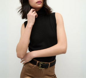 Veronica Beard - Mazzy Sleeveless Cashmere Turtleneck in Black