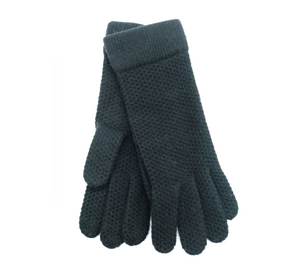 PORTOLANO - Cashmere Honeycomb Gloves in Black