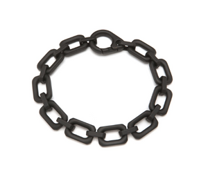 PONO - Rectangle Link Necklace in Matte Black