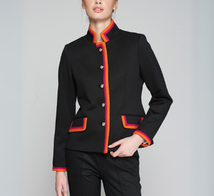 Vilagallo - Bi-Color Trim Jacket in Black