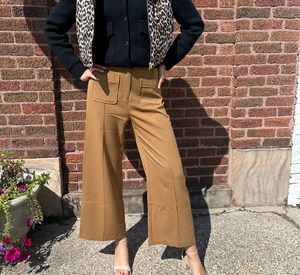 Suncoo - Jerry Crop Trouser with Center Seams in Camel