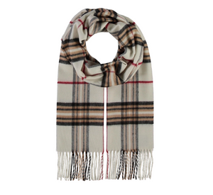 FRAAS SCARF COMPANY - Plaid Cashmink Scarf in Ivory Plaid