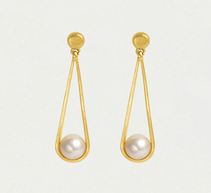 Dean Davidson Design - Mini Ipanema Small Long Drop Earrings in Pearl Gold