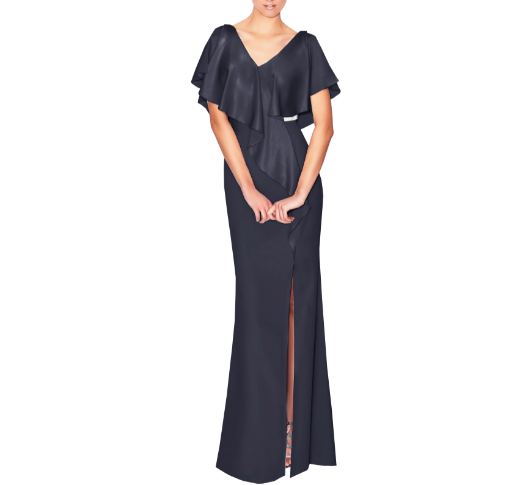 Daymor - V-Neck N°559 Sheath Gown in Graphite