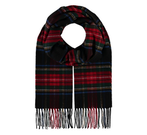 FRAAS SCARF COMPANY - Traditional Tartan Cashmink Scarf in Black Plaid