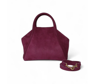 OLIEVE - Taya Top Handle Suede Crossbody in Mulberry