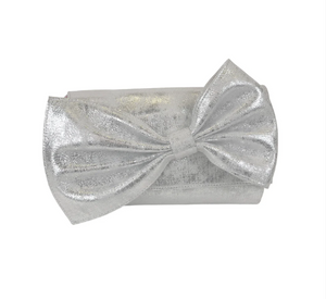 M.ANDONIA - Flirt Bow Clutch in Silver