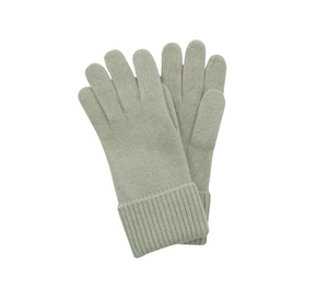 PORTOLANO - Cashmere Gloves with Ribbed Cuff in Herring