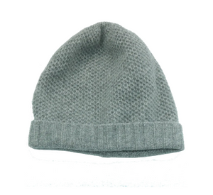 PORTOLANO - Cashmere Honeycomb Beanie in Light Grey