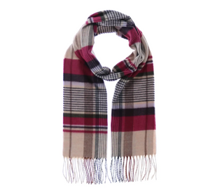 FRAAS SCARF COMPANY - Colored Multi Glen Plaid in Pink Brown