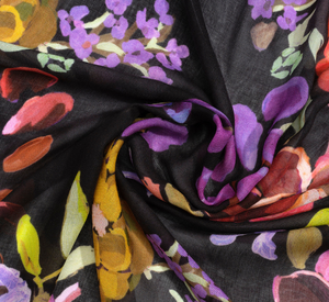 Echo - Happy Floral Wrap in Black