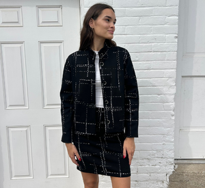 Elliott Lauren - Broken Plaid Short Jacket in Black and White