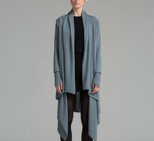 NFP - Long Sleeve Merino Wrap/ Cape in Mist Grey