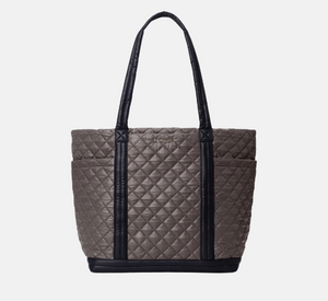 MZ Wallace - Empire Large Quilted Double End Pocket Tote Bag in Magnet and Black