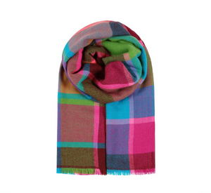 OMBRE LONDON - Fun Scarf in Multi-Colored Plaid