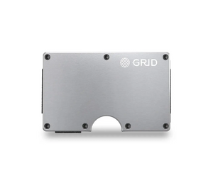 GRID WALLET - Grid Metal Wallet in Silver Aluminum